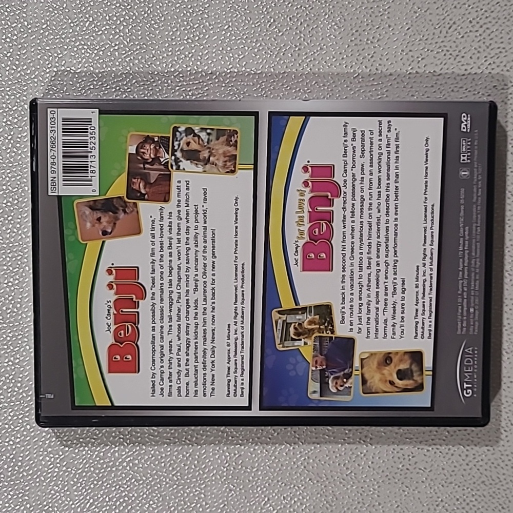 😍3/$25 Benji Double Feature DVD - Picture 2 of 7